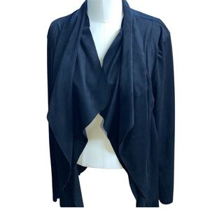 Philosophy | Black Faux Leather Layered Cardigan | Business Date Night Work NWT